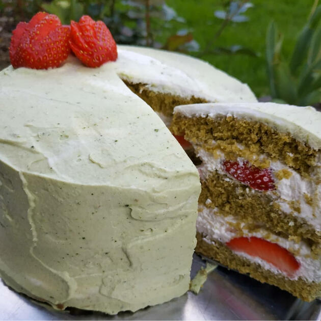 Fraisier au matcha